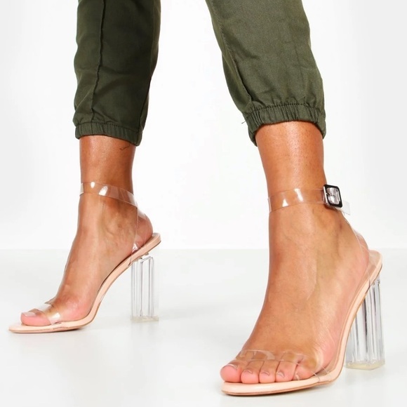 Public Desire Shoes - Public Desire Clear Block Barely There Heels